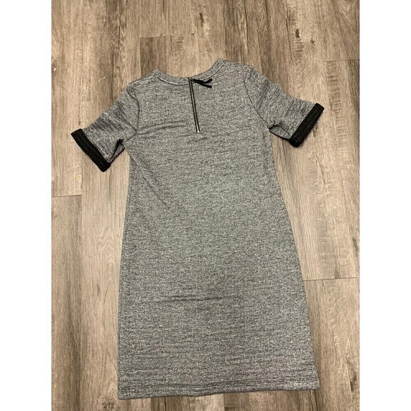 LOU & Grey Heather Gray Embossed Stripe Shift Dress Size S Short‎ Sleeve - Picture 5 of 8
